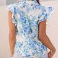 Tiana Floral Ruffle Sleeve Button Up - Farnelli
