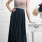 Cinderella Divine 1968 A-Line Chiffon Dress  Pleated V Neck