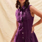 SO ME Button Down Sleeveless Collared Game Day Mini Dress - Farnelli