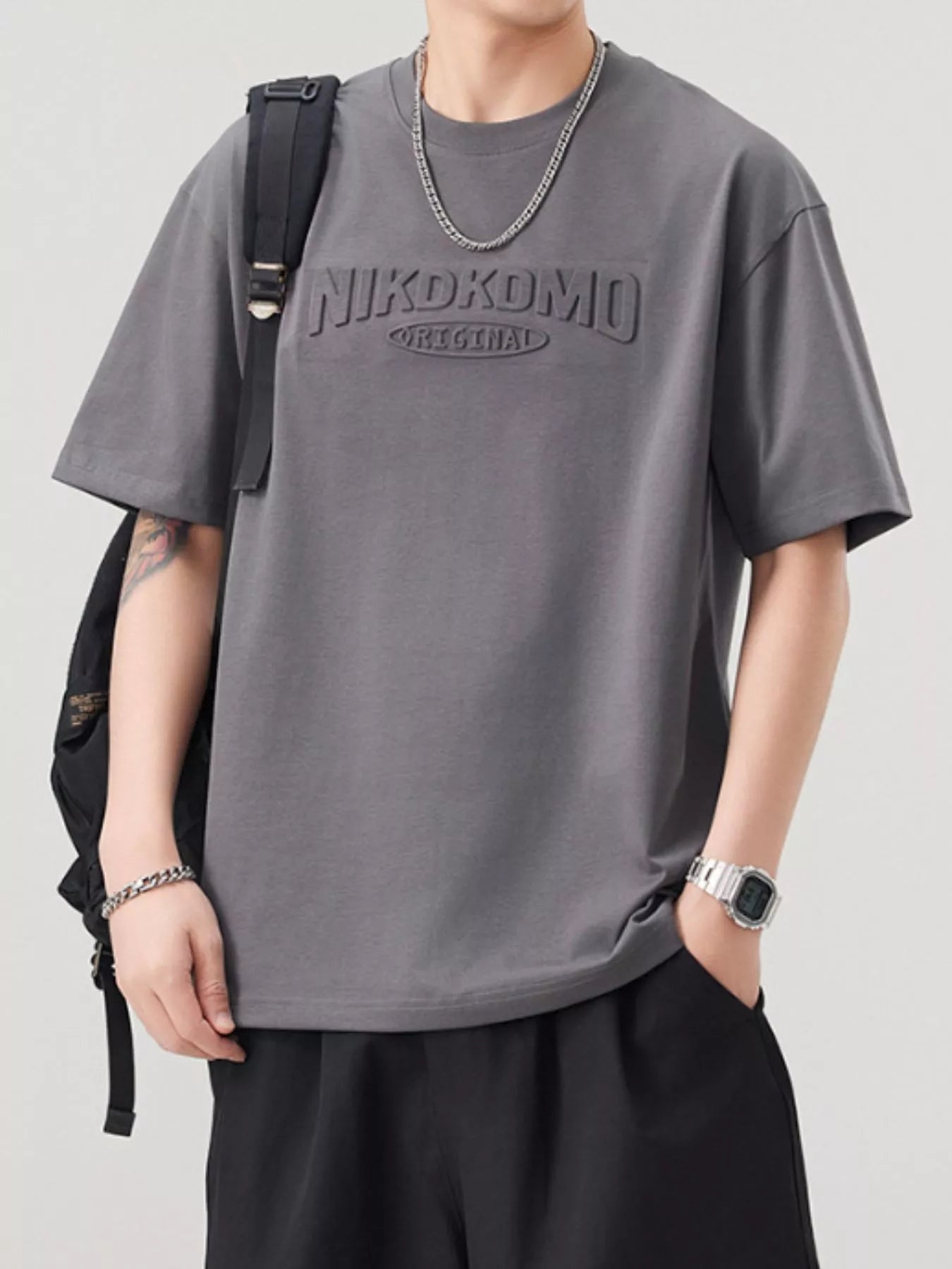 Men's Plus Size Round Neck Short Sleeve T-Shirt - Farnelli