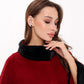 Genuine Scandinavian Mink Fur Double Face Wool Poncho