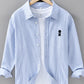 Men's Plus Size Striped Casual Long Sleeve Shirt - Farnelli