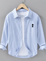 Men's Plus Size Striped Casual Long Sleeve Shirt - Farnelli