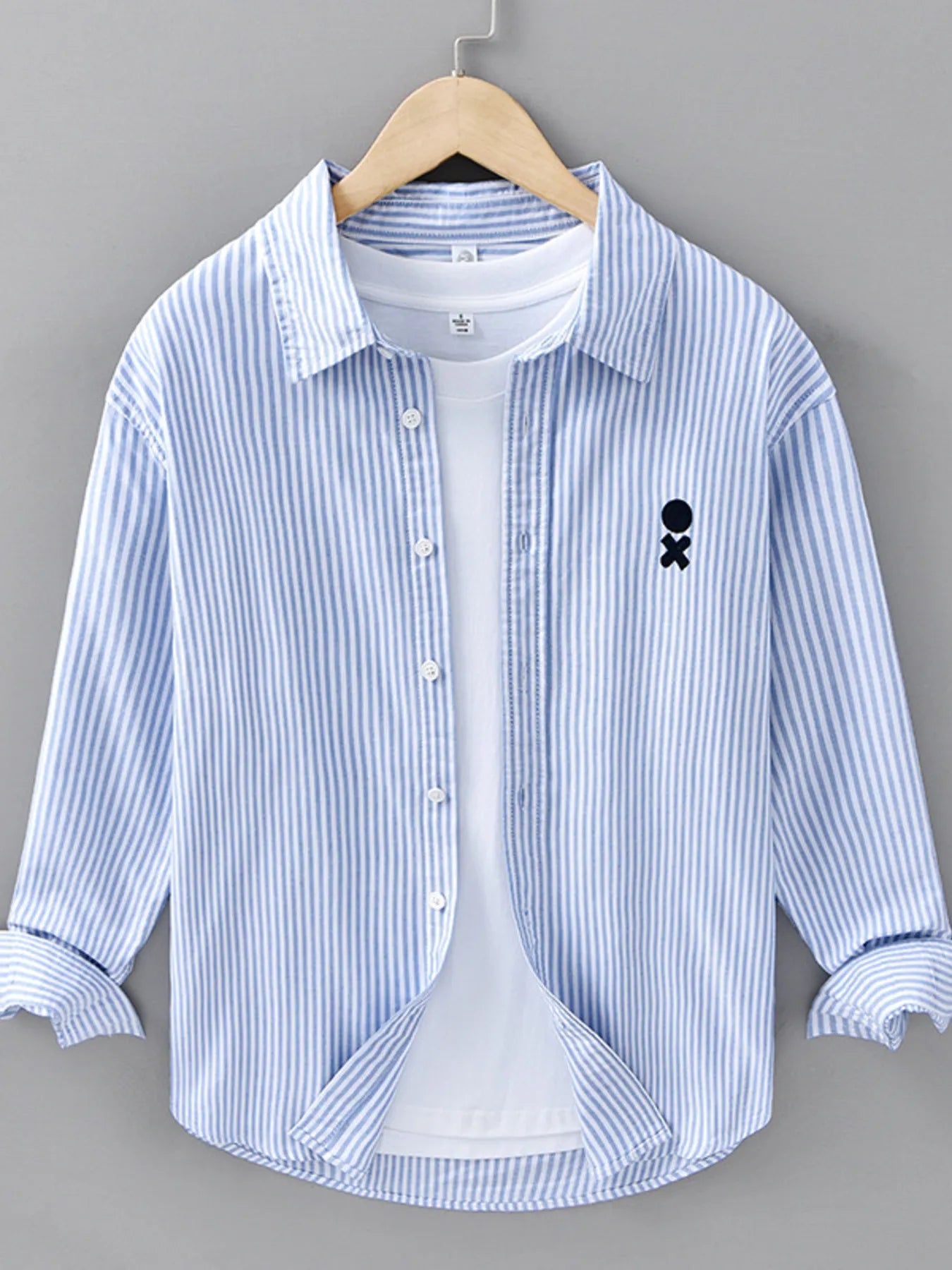 Men's Plus Size Striped Casual Long Sleeve Shirt - Farnelli