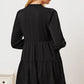 Ruffled Button Up Long Sleeve Tiered Shirt - Farnelli