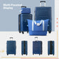 HouseOfZazla expandable 2-piece luggage set with TSA locks and spinner wheels in multiple colors