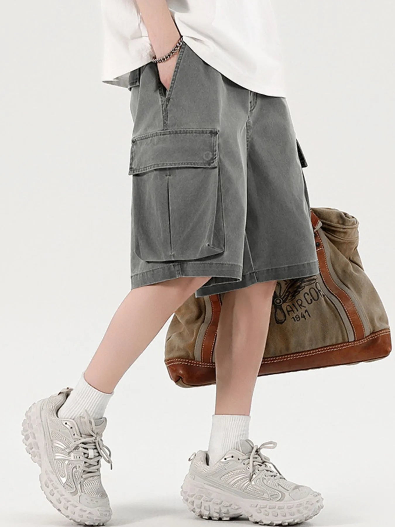 Men's Elastic Waistband Cargo Shorts - Farnelli