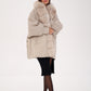 Genuine Polar Fox Boucle Down Coat