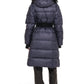 Cyrus Genuine Fur Trim Down Fill Coat in Navy