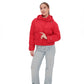 Studded Light Demi-Season Hooded Cropped Jacket in Red