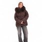 Utah Genuine Fur Trim Down Fill Jacket in Fig