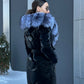 Genuine Silver Fox Fur Down Fill Coat