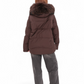 Utah Genuine Fur Trim Down Fill Jacket in Fig