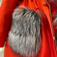 Roma Genuine Silver Fox Fur Rabbit Fur Insulated Parka in Red