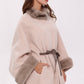 Genuine Mink Fur Double Face Wool Poncho