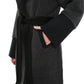 Boston Genuine Silver Fox Cashmere Blend Double-Face Coat in Graphite