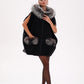 Black Saga Silver Fox wool cashmere poncho vest by Alaska Outerwear Company