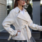 Megan Tailored Wool Blend Coat in Ivory