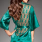 Satin Robe with Lace