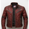 Yusef Red Leather Jacket - Leather Jacket for Men Red - Red