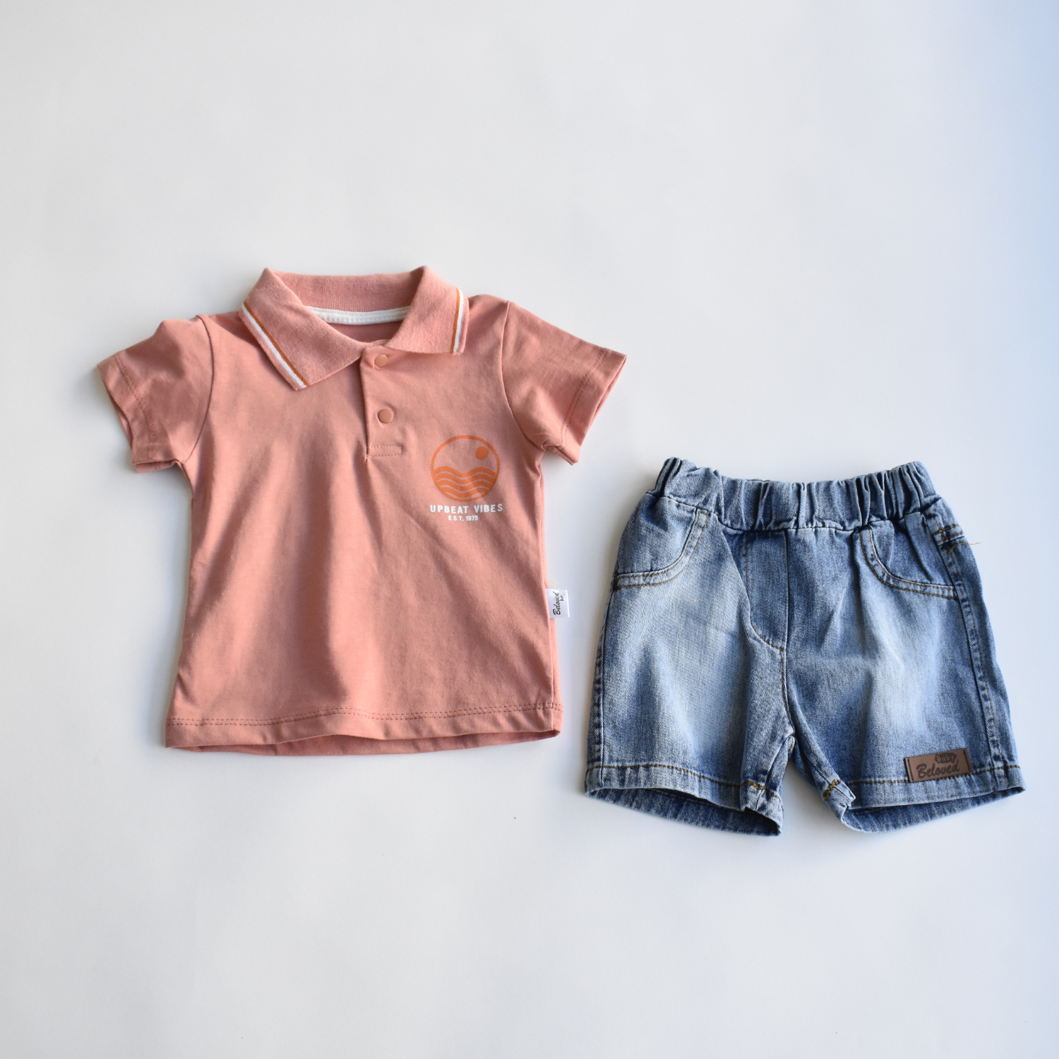 Upbeat Vibes Boys Polo Set-0