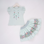 Blue Blossom Girl Skirt Set - Farnelli
