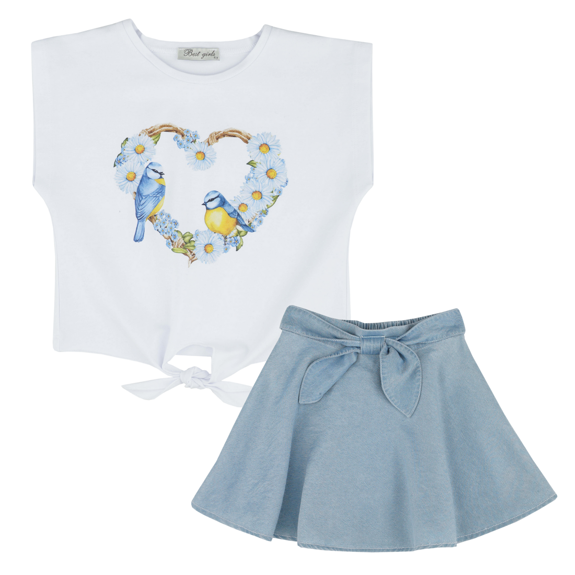 Birdie Heart Girls Casual Set - Farnelli