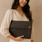 Classy Leather Bags MacBook Folio laptop sleeve in smooth leather, slim design with secure closure for MacBook protection.