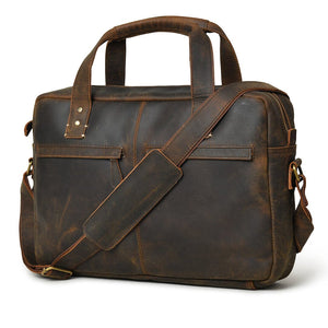 Classy Leather Bags Perkins buffalo leather office briefcase with sturdy handles and a sleek design for professional use.