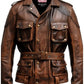 Men’s Military Style Vintage Leather Jacket