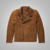 New Men’s Brown Shearling Sheepskin Leather Bomber Flying Jacket - Brown