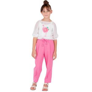 Stylish Flamingo Girls Casual Set - Farnelli