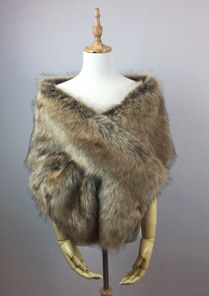 Brown Fur Shawl (Lilian Brw03)