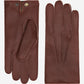Diego (brown) - Italian gloves made of American deerskin leather with rabbit fur lining