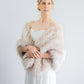 Blush with Black Tips Faux Fur Shawl (Butterfly Blu02)