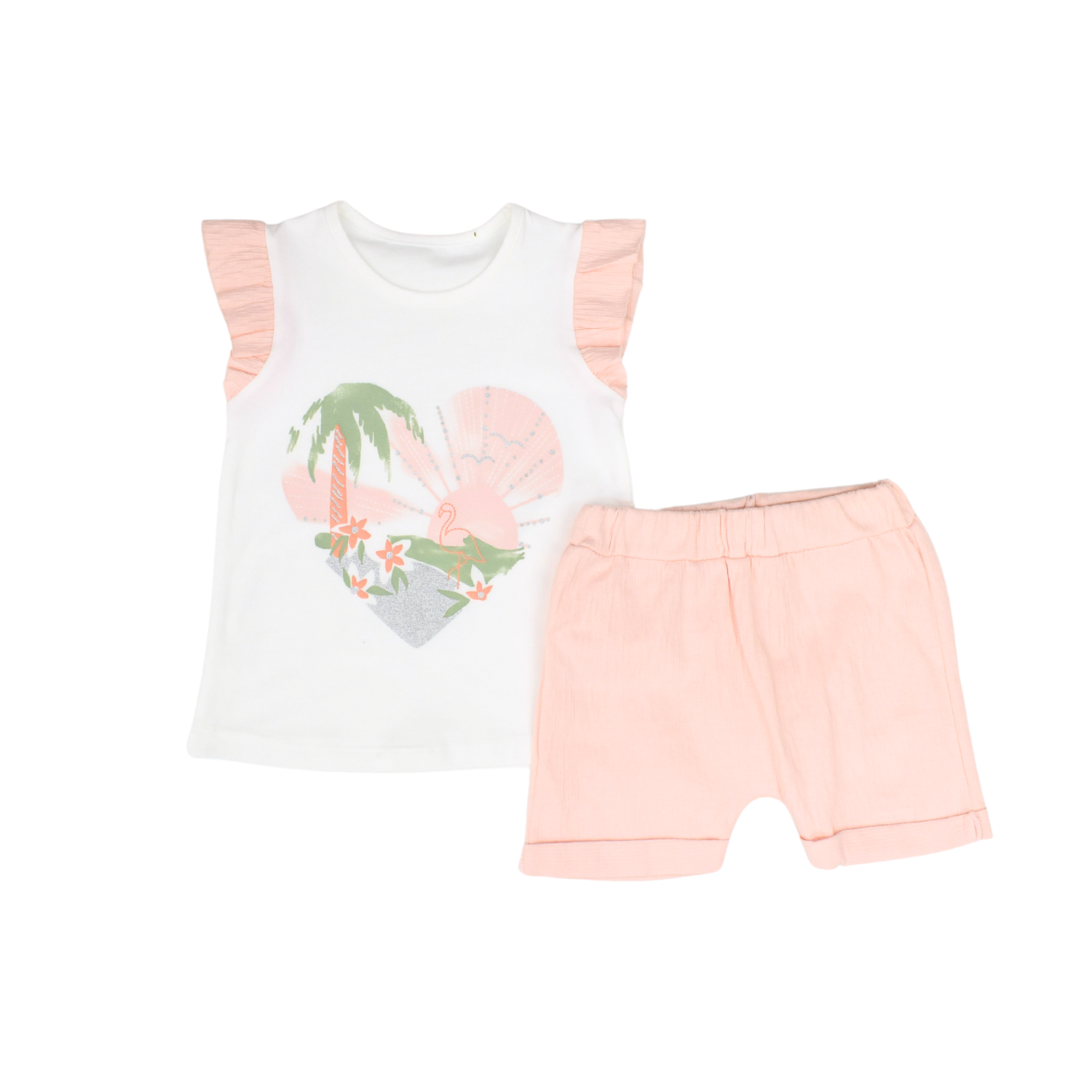 Tropical Heart Girls Casual Set-0