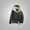 Women B3 Flying RAF Aviator Real Fur Leather Bomber Jacket - -