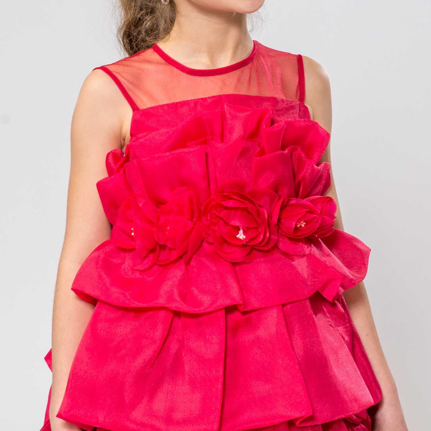 Red Lips Short Layered Dress - Farnelli