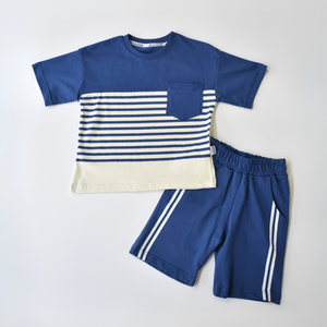 Classic Stripes Oversize Short Set-1