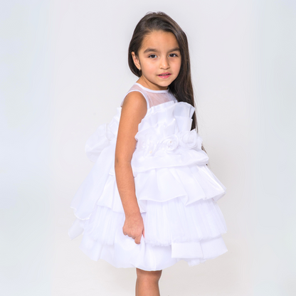 Red Lips Short Layered Dress-5