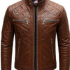 Austin Leather Brown Jacket - Men Leather Jacket Brown - Brown