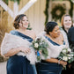 Blush with Black Tips Bridal Faux Fur Shawl (Lilian Blu02)