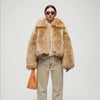 Women’s Brown Winter Shearling Leather Jacket - Brown