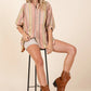 Mittoshop Striped Bubble Sleeve Button Down Shirt - Farnelli