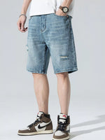 Men's Distressed Denim Shorts - Farnelli