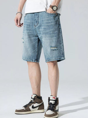 Men's Distressed Denim Shorts - Farnelli