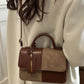 Color Block Flap Crossbody Bag with Top Handle - Farnelli
