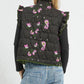 Umgee Ruffled Quilted Floral Snap Down Vest - Farnelli