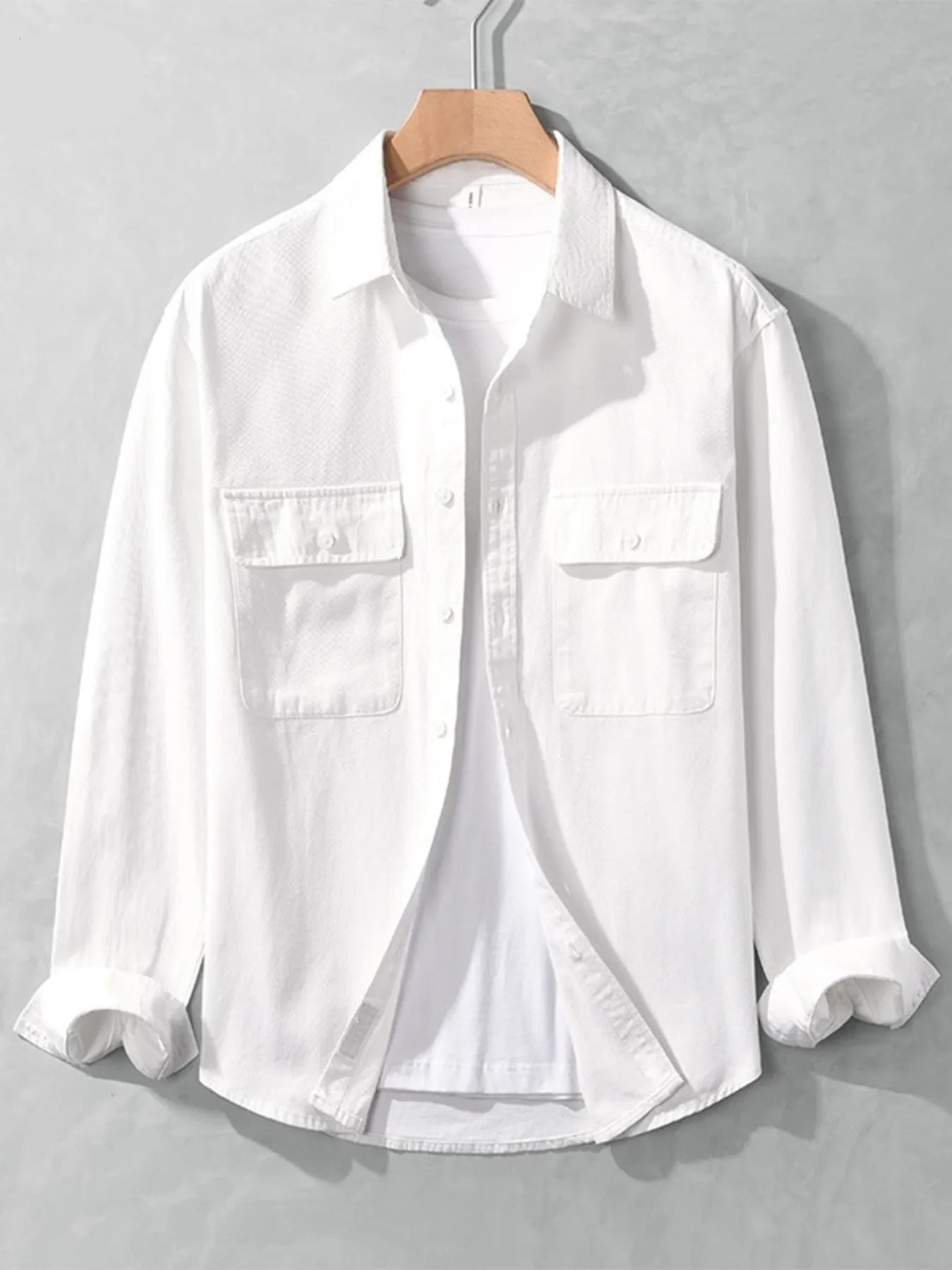 Men's Plus Size Button Up Long Sleeve Shirt - Farnelli