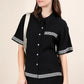 VERY J Crinkled Woven Shirt Top & Shorts Set - Farnelli